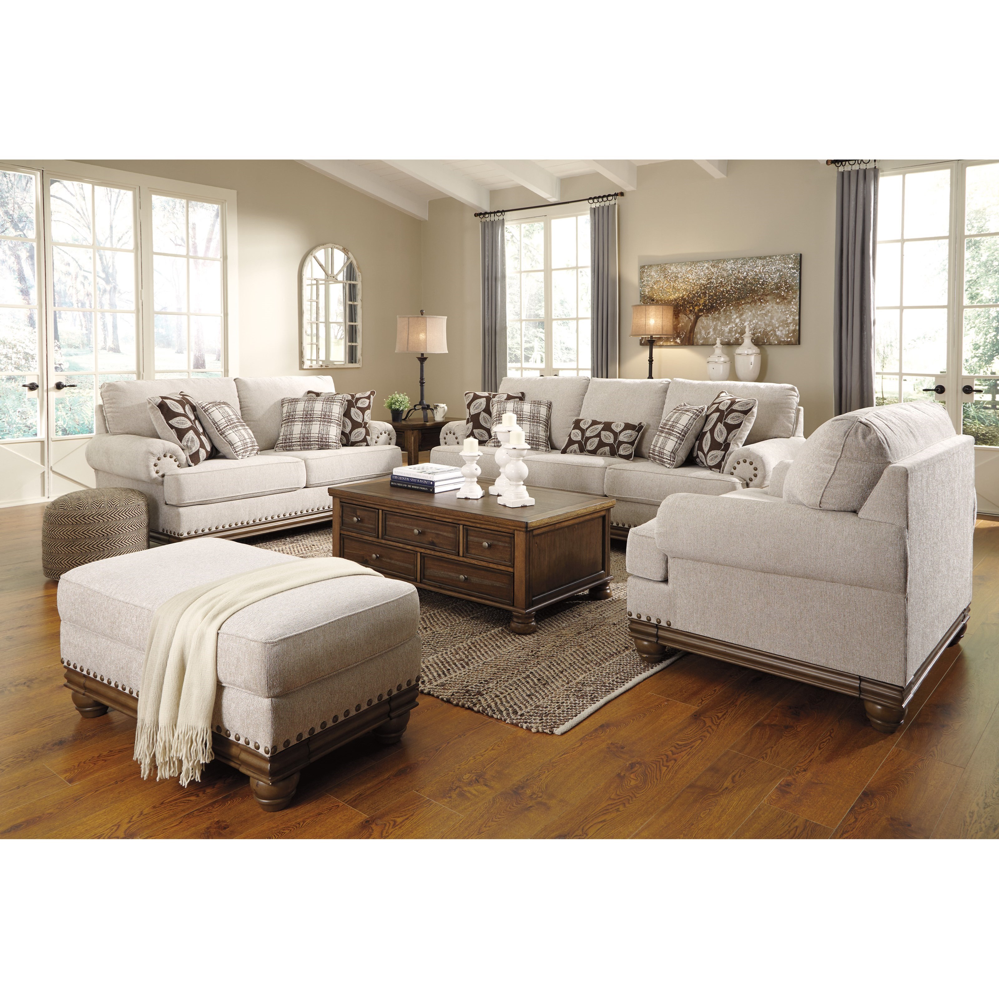Signature Design by Ashley Harleson 15104 23 Transitional Chair and a Half with Nailhead Trim Furniture and ApplianceMart Uph Chair a halfs